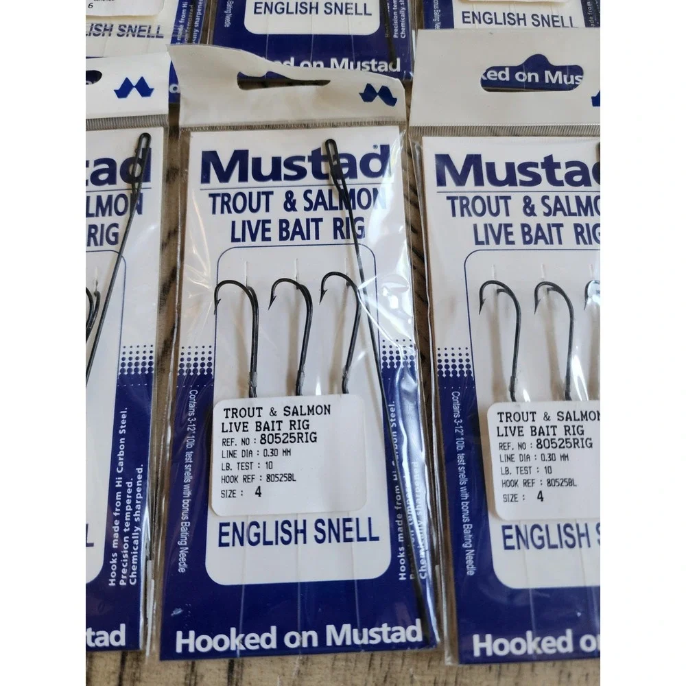 Mustad Live Bait Rig Size 4 New Lot Of 10 Pkgs Mullet Rigs Snakehead Lures Fish